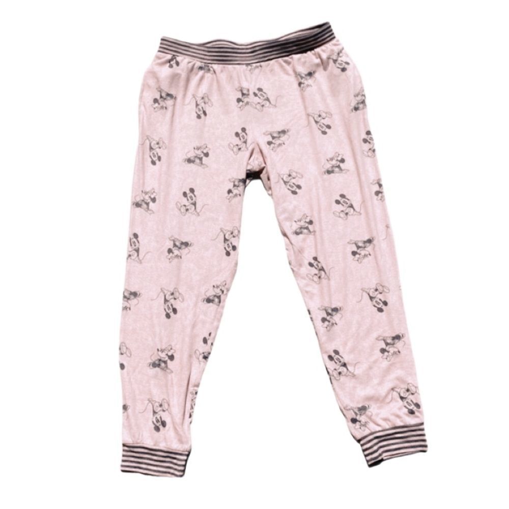 Disney 2 Piece Wms Sz Lrg Mauve Mickey and Minnie Jogger Style Soft Cozy Pajamas - Picture 4 of 4
